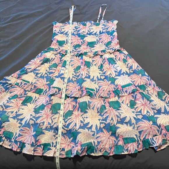 NWOT Oliphant Smocked Back Mini Dress in Cayman Blue 100% cotton size XS - Picture 6 of 10